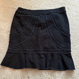 Xhilaration Skirt 90s 2000s Y2K target Raw Edge Black Ruffle Knee Length 32